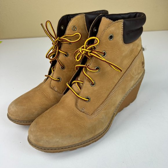 Timberland Shoes - Timberland Amston 6 Inch Wedge Boots Womens 10 Tan Leather